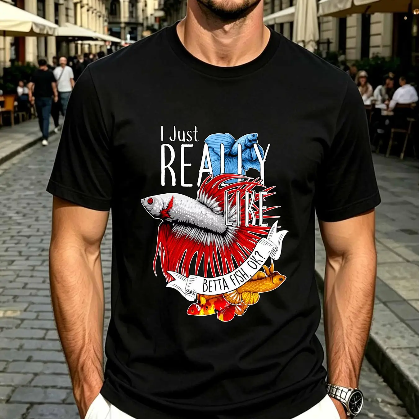 washed T Shirt Betta Fish Funn - Aquarium Fish Keeping 评论和价格