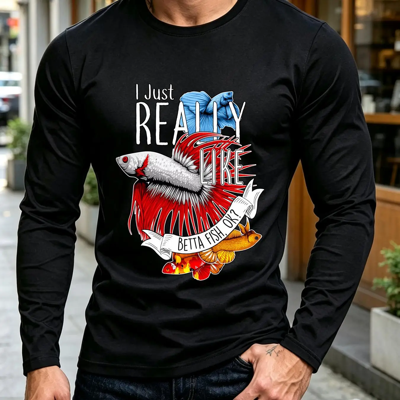 washed T Shirt Betta Fish Funn - Aquarium Fish Keeping 评论和价格