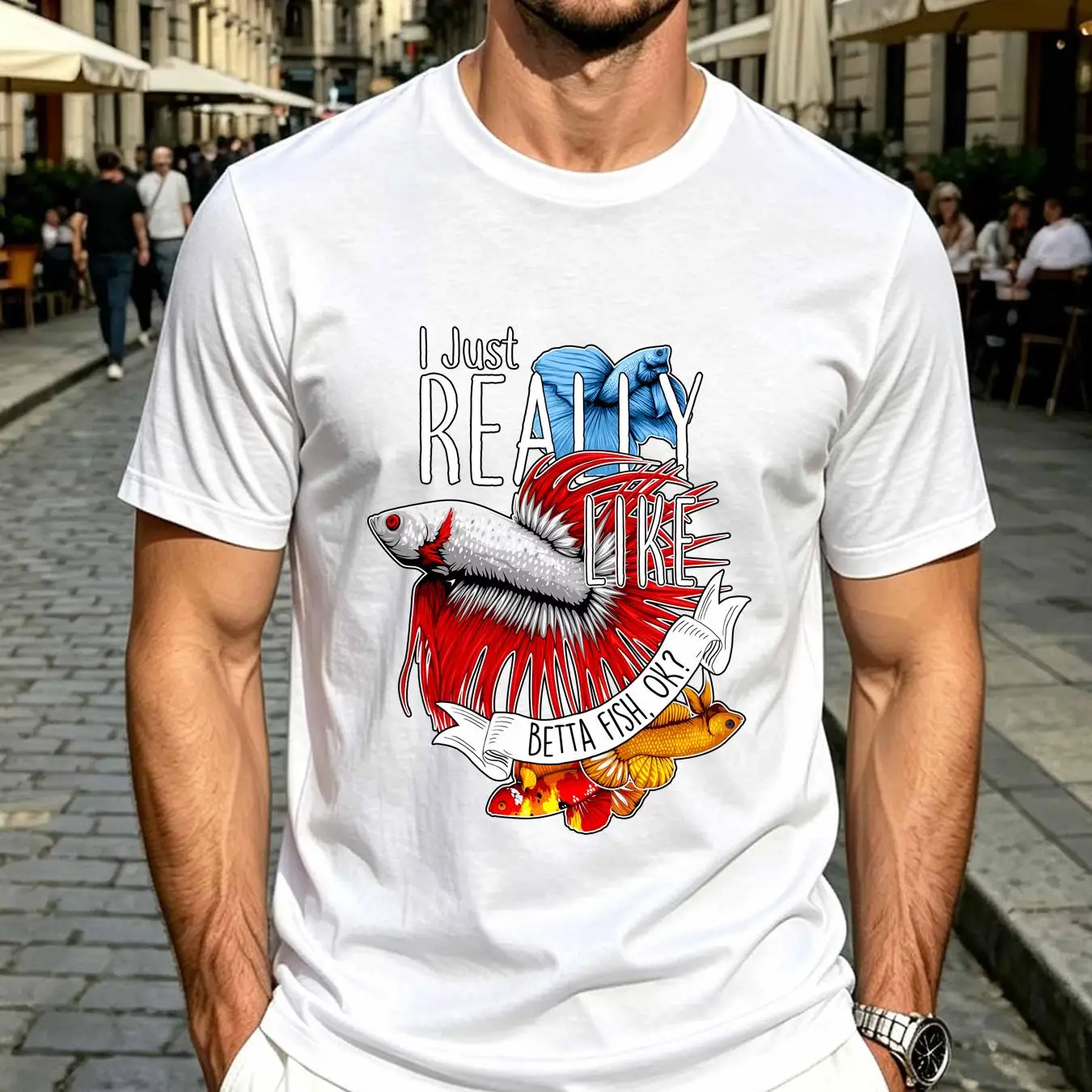 washed T Shirt Betta Fish Funn - Aquarium Fish Keeping 评论和价格