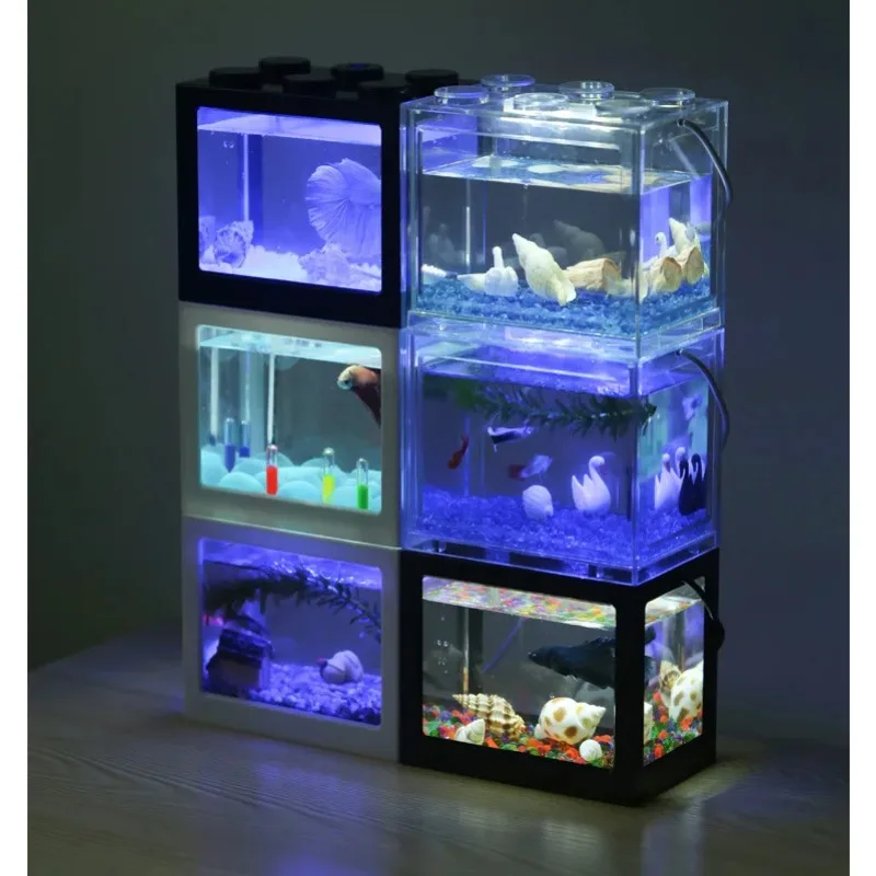 1L USB LED Desktop Mini Aquari - Betta Fish Tank 评论和价格