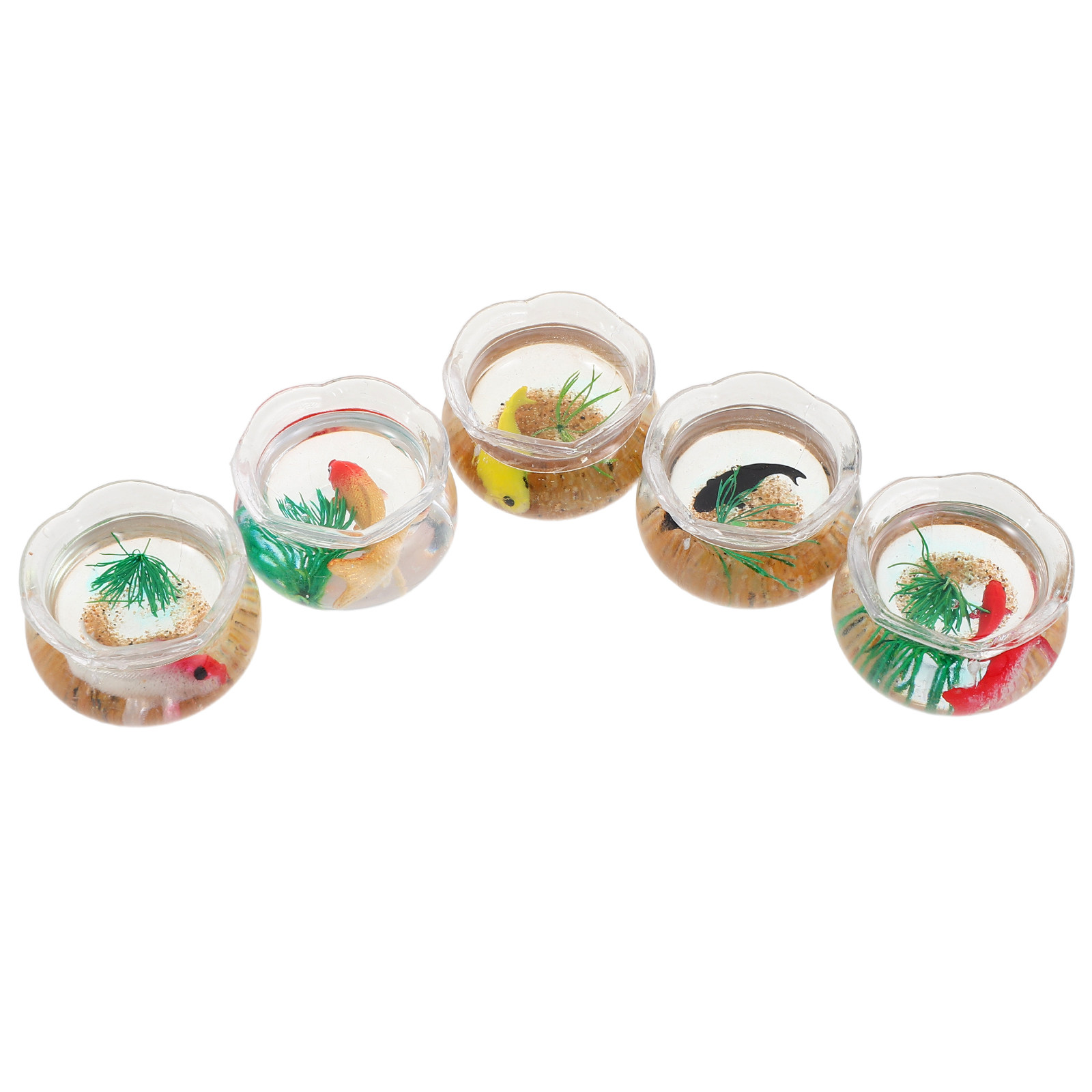 5Pcs Mini Fish Bowl Realistic  - Aquarium Plants 评论和价格
